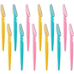 12 stuks wenkbrauwscheerapparaat shaper scheerapparaat trimmer voor vrouwen en mannen gezicht haarverwijderaar