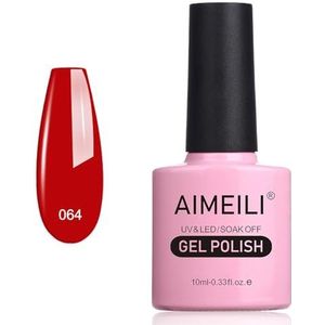 AIMEILI Gel Nagellak UV LED Gellack Soak Off Gel Polish Rood - Pillar Box Red (064) 10ml