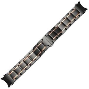 LUGEMA Geen Hiaten Keramiek Bandriem Compatibel Met Samsung Galaxy Watch 4 5 Pro 44 Mm 40 Mm 45 Mm Armband Compatibel Met Galaxy Watch 4 Classic 42 Mm 46 Mm (Color : Black rose gold, Size : Galaxy w