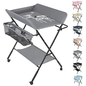 OHMG Babycombi, inklapbare commode, commode met wieltjes, mobiele
