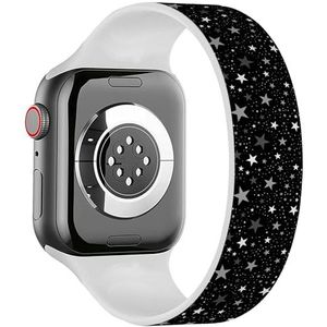 Solo Loop Band Compatibel met All Series Apple Watch 38/40/41mm (White Stars On) Stretchy Siliconen Band Strap Accessoire, Siliconen, Geen edelsteen