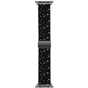 Solo Loop Band Compatibel met All Series Apple Watch 38/40/41mm (White Stars On) Stretchy Siliconen Band Strap Accessoire, Siliconen, Geen edelsteen