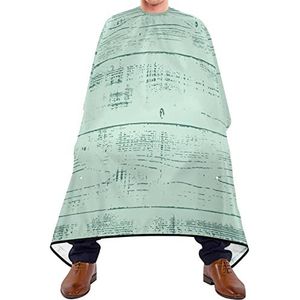 Haar knippen schort 140 x 168 cm, mintgroen houten bord kappers snijjurk met kliksluiting of haak haar snijden jurk duurzaam kappersschort, voor salon, vrouw, kapper