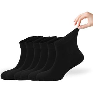 Zemy® Losse diabetische sokken voor dames | 6-pack neuropathie enkelsokken voor dames | superzacht milieuvriendelijk bamboemateriaal | duurzaam met naadloze teen | veelkleurige opties | 4 seizoenen,