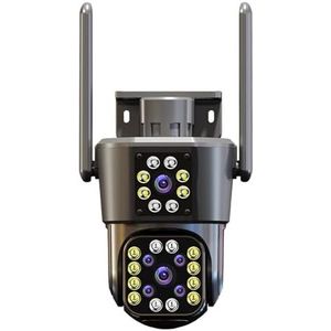 Bewakingscamera, 8K 16MP Outdoor 12X Zoom Cam Thour Lens Drie Scherm IP Camera Beveiliging Bewegingsdetectie 4K CCTV Survalance(4K 8MP No Card)