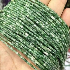 Natuursteen kralen 2x4mm hematiet agaat jaspis kristal cilinder buis losse spacer kralen voor sieraden maken doe-het-zelf armband ketting -punt groene jade