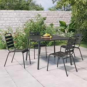 BOWEKAM Huis & Tuintafel Antraciet 100x100x71 cm Staal-Meubels Keuze