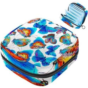 MUOOUM Kleurrijke Vlinder Maandverband Opbergtas Draagbare Menstruatie Tas Voor Vrouwen Tiener Meisjes Menstruatie Cup Pouch Nursing Pad Houder