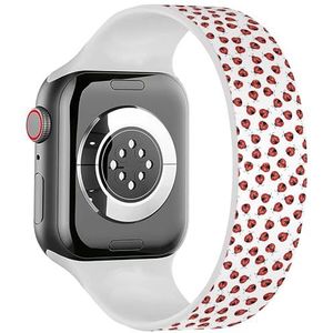 Solo Loop Band Compatibel met All Series Apple Watch 42/44/45/49mm (Ladybugs 2) Elastische Siliconen Band Strap Accessoire, Siliconen, Geen edelsteen