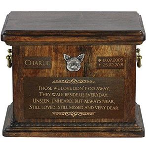 ArtDog Ltd. Chihuahua, urn voor honden as met reliëf en zin met uw hond naam en datum