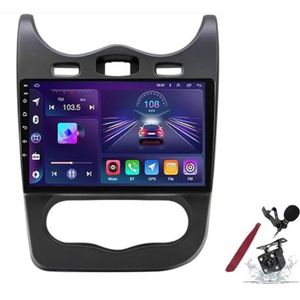 Android 15 Autoradio voor R-enault Sandero (2013-2014) 9 inch 2K aanraakscherm 2000 * 1200 Android hoofdunit multimedia speler met Carplay, GPS-navigatie, BT, 5G WiFi, DSP, SWC,K2 pro plus