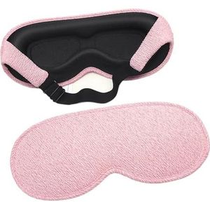 Oogmasker, slaapmasker, oogbedekkingen, comfortabel, verstelbaar, voorgevormd, verduisterend, wimperverlenging, beschermer, slaapmasker, zijslaper (roze)