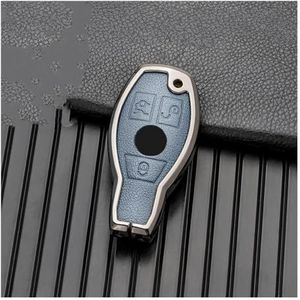Sleutelbehuizing Voor C Klasse W205 E Klasse W212 ABS GLC GLA GLK Auto-accessoires Legering + Leer Auto Afstandsbediening Sleutel Shell Key Case Cover Autosleutelhoesje(8)