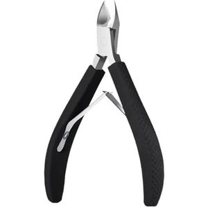 Nagelriemschaar verwijderaar dode huid tangen roestvrij staal nagelriemsnijders vingernagel tondeuse siliconen handvat (zwart)