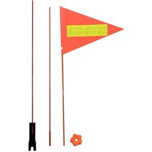 Fietsveiligheidsvlag - 200 cm kinderfietsveiligheidsvlag, driehoekige rode vlag | In hoogte verstelbare fietsvlag, glasvezel vlaggenmasten met vlaggenmast voor fietsmontage, voor fietskar, rolstoelen