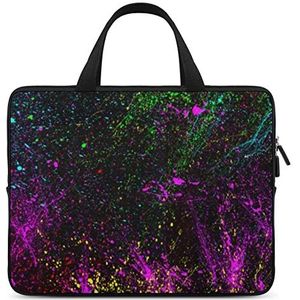 Kleurrijke Verf Splatters Laptop Tas Duurzaam Waterdicht Notebook Draagtas Computer Tas Aktetas 12 inch