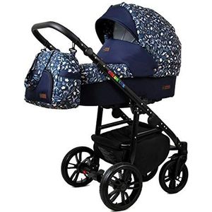 Kinderwagen 3 in 1 complete set met autostoeltje Isofix babybad babydrager Buggy Colorlux Black van ChillyKids Forest 2in1 zonder autostoel