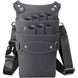 Schoudertas voor kappers, heuptas voor kappersschaar, messengertas voor kappers, 7 posities, gereedschapstas voor schoonheidssalon (grijs, 7 sleuven)