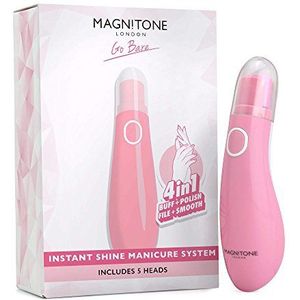 Elektrische manicure-/pedicureset, elektrische nagelvijl, nagelfrees met 4 nagelverzorgingsopzetstukken, Instant Shine manicuresysteem, kleur roze