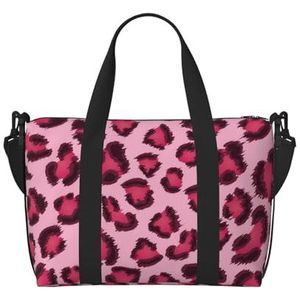 YUNWEIKEJI Roze zebraprint, grote strandtas schoudertas reistas - draagtas handtas met handgrepen en riemen, zoals afgebeeld, Eén maat