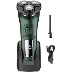 Elektrisch Scheermes voor Mannen, LCD Dislay Waterdicht Elektrisch Scheerapparaat voor Mannen Natte Droge Nek Baard Elektrische Scheermes Facial Scheermachine