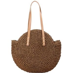 Strandtas Rieten Tas, Zomer Strozak Grote Geweven Handtassen Strandschoudertassen Vocation Tote Tas Geweven Shopper Dames(C)