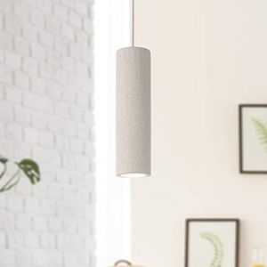 Paco Home -pendellamp, GU10, lamp voor woonkamer eetkamer keuken, in hoogte verstelbaar, Kleur: Beton Zandsteen Wit, Gloeilamp: Zonder bollen