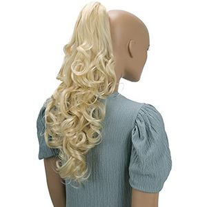 CAISHA 50cm Haarstukje Vlecht Paardenstaart Haarextensies Volumineus Golvend Platinblond HT613