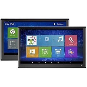 Auto Hoofdsteun Speler, 13,3-inch hoofdsteunmonitor IPS-touchscreen Car Rear Seat Entertainment 4K-videospeler for voertuigen met spiegeling(2 PCS Black 13.3)