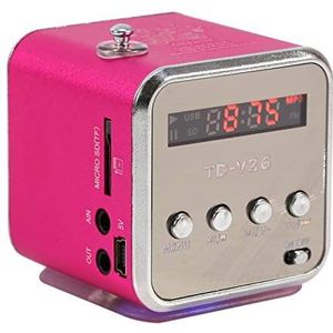 Mini-muziekspeler - Draagbare FM-radio - Roze - 600 mA Batterij - Ondersteunt TF-kaart en U-disk