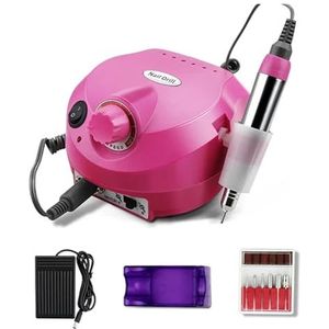 35000/20000 RPM Elektrische Nagelboormachine Mill Cutter Sets for Manicure Nagel Tips Pedicure Bestand(202 Pink 30000RPM)