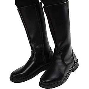 MWbetsy Mannen Knie Hoge Lederen Laarzen Unisex Rijlaarzen Podium Prestaties Schoeisel Breed Been Mid Kalf Volledige Zip Ronde Hoofd Lange Boot