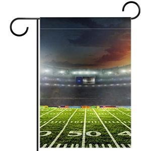 Amerikaans voetbalveld Tuinvlag 28x40 inch,Kleine tuinvlaggen dubbelzijdig verticale banner buitendecoratie