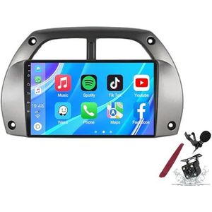 Android 14 Autoradio Sat Navi voor T-oyota RAV4 (2001-2006) 9 Inch Touchscreen Multimedia Speler met Draadloze Carplay GPS Navigatie FM RDS Bluetooth 5G-WiFi SWC DSP,M500s