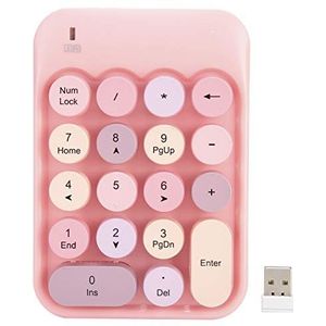 Draadloos Numeriek Toetsenbord Chocolade Keycap voor Game Direction Switching AK18 2.4G voor XP / / / / IOS(Roze)