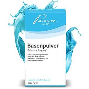 Pascoe Basenpoeder Balance AT: magnesium, calcium en zink - voor de zuur-base-huishouding - huid, haar & nagels - base vasten - veganistisch - zonder additieven - 260 g