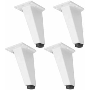 JOPHANN 4 stuks verstelbare metalen meubelpoot slaapbank tv-kastpoten zwarte meubelpoten dikke aluminium tafelkasten voeten wanglan (Color : White 8cm)