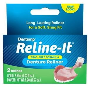 Dentemp Kunstgebit Reline Kit - Advanced Formula Reline It Denture Reliner - Kunstgebit Kit om kunstgebit opnieuw te maken en vast te draaien voor zowel bovenste als onderste kunstgebit