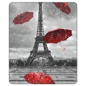 OPSREY Eiffeltoren rode paraplu bedrukte muismat gaming muismat rubberen basis muismat