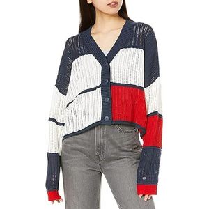 Tommy Hilfiger Kort vest met Colour-Block patroon (XS), Twilight Navy, XS