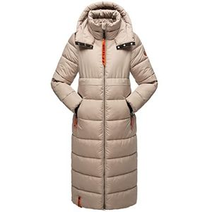 Navahoo Warme winterjas voor dames, met capuchon, kristalbloem, XS-XXL, taupe, M