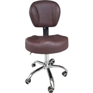 JAVPTAV Verstelbare draaibare hydraulische gaslift zadelkruk rolstoel met rugleuning - comfortabele PU-lederen tandartsstoel voor schoonheidssalon, massagekliniek, kantoor - schoonheidskruk