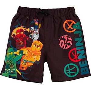Hot Wheels Zwemshorts voor jongens + rash vest set kinderen racewagen Sunsafe badpak zwembroek, zwart, 5-6 Jaar