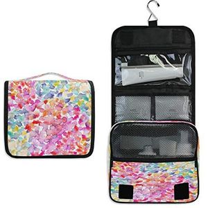 RXYY Opknoping Reizen Aquarel Bloemen Dots Tie Dye Toilettas Vouwen Badkamer Gym Organizer Draagbare Cosmetische Waszak voor Vrouwen Meisjes