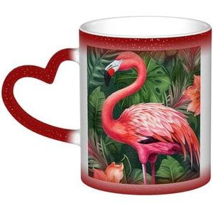 Kleur Veranderende Mok Tropische Flamingo Koffie Mok Keramische Koffie Cups Creatieve Mok Koffie Magische Thee Cup