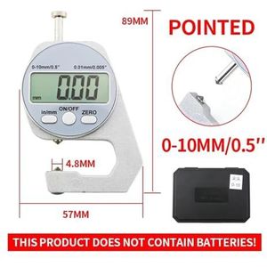 Micrometer, Digitale Diktemeter Meetgereedschappen Elektronische Diktemeter Meet De Dikte Van Papier, Doek, Dun Metaal Micrometer 0,01 Mm(0-10mm T Thickness)