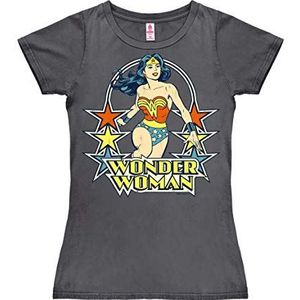 LOGOSHIRT - Wonder Woman Portrait - T-shirt - Zwart - Katoen