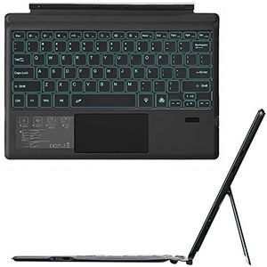 Verlicht Toetsenbord Voor Microsoft Surface Pro 7 Plus/Pro 7 / Pro 6 / Pro 5/Pro 4/Pro 3 12,3 Inch Tablet, Afneembare Draadloze Bluetooth [7 Kleuren Achtergrondverlichting] Toetsenbord Met Touchpad