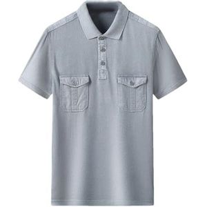 Heren Zomer Mode Polo's Shirts Mannen Shirt Tops Mannen Korte Mouw T-Shirt Mannen Kleding, Grijs, S