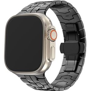 Bandz Titanium band 'Supreme' - geschikt voor Apple Watch series 1/2/3/4/5/6/7/8/9/SE/Ultra (2) - 42mm 44mm 45mm 49mm - Zwart